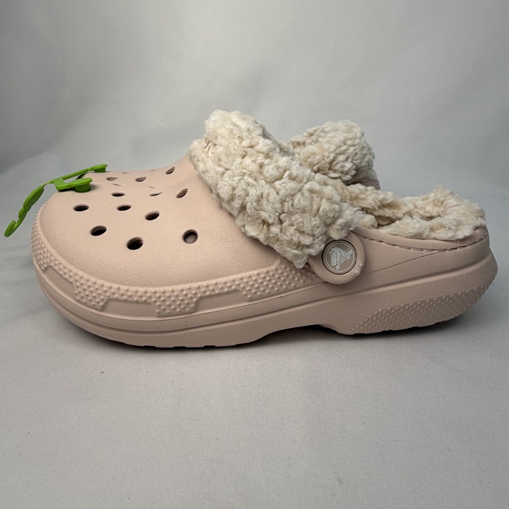 Croc's Classic Fleece Lining Pumice Beige Clog Women's Size 8/ Men's Size 6 NEW